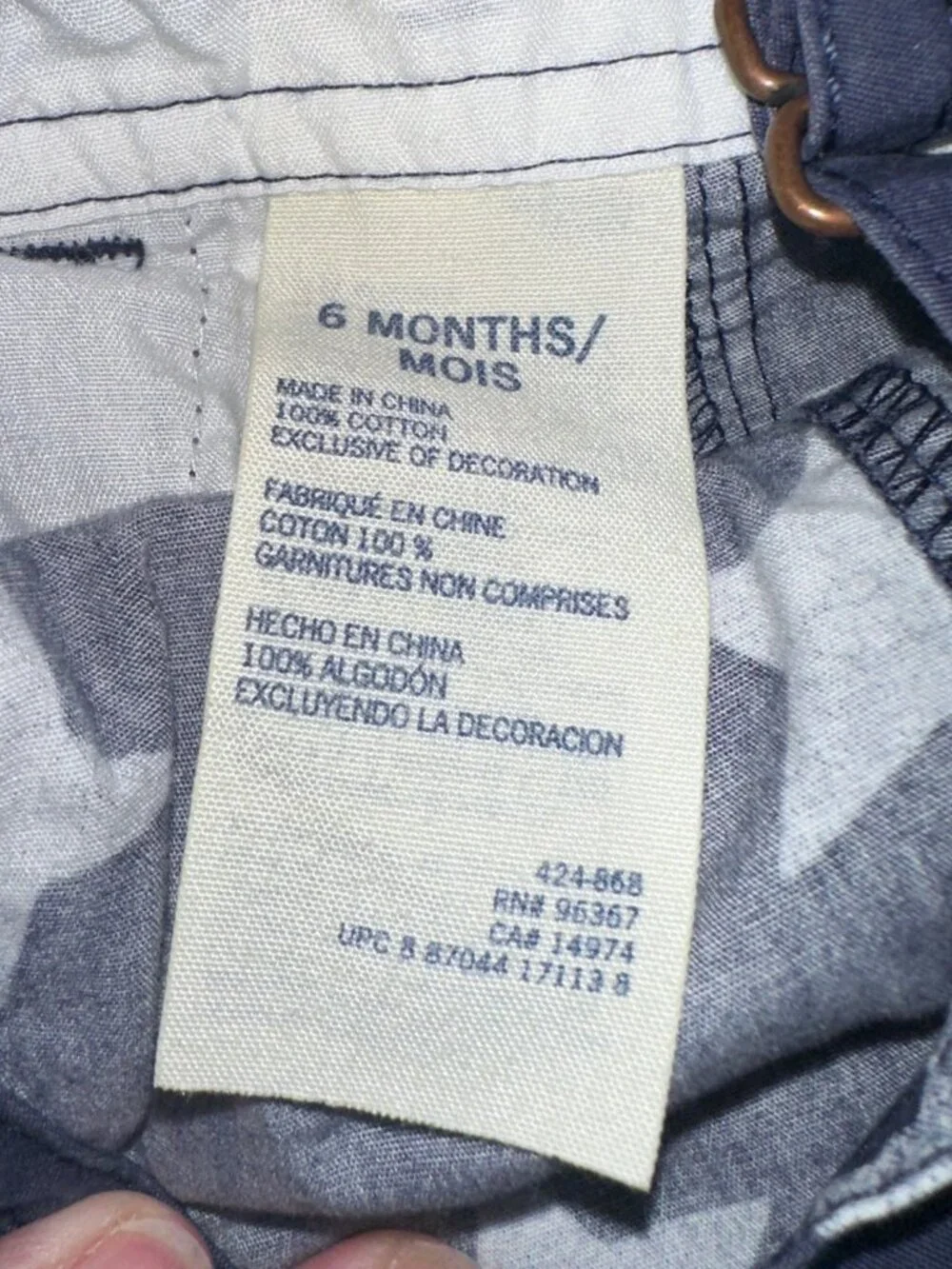 Vtg Oshkosh B’Gosh Blue Denim STARS Baby Shortalls Overalls Shorts 6M